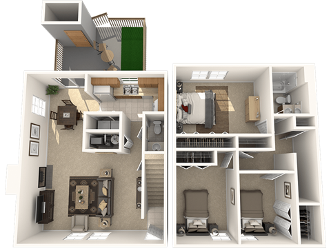 Floor plan for 3 beds, 1.5 baths, 1176 sqft
